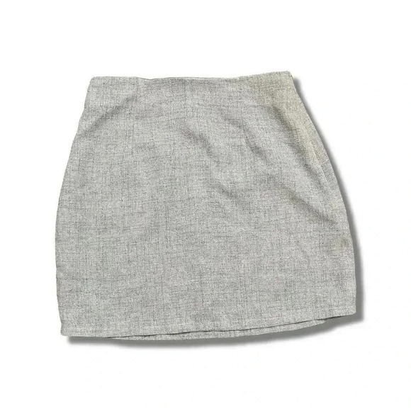 🌟 SHEIN Women's XS Heather Grey Mini Skirt with Side Zip 🌟 - Picture 1 of 5